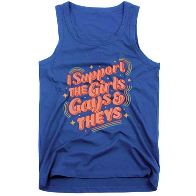 Retro I Support The Girl Gays And Theys Ally Pride Month Tank Top