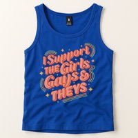 Retro I Support The Girl Gays And Theys Ally Pride Month Tank Top
