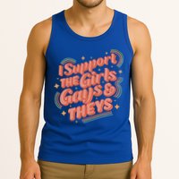 Retro I Support The Girl Gays And Theys Ally Pride Month Tank Top