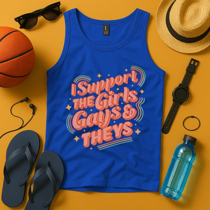 Retro I Support The Girl Gays And Theys Ally Pride Month Tank Top
