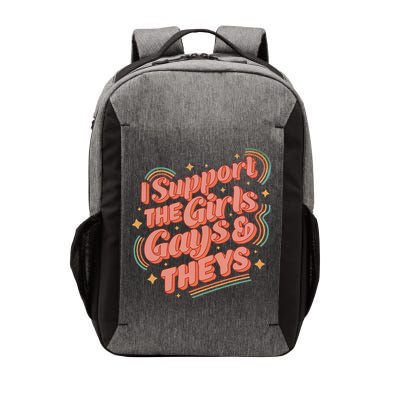 Retro I Support The Girl Gays And Theys Ally Pride Month Vector Backpack