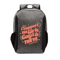 Retro I Support The Girl Gays And Theys Ally Pride Month Vector Backpack