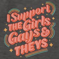 Retro I Support The Girl Gays And Theys Ally Pride Month Vector Backpack