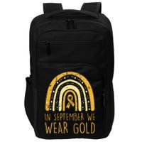 Rainbow In September We Wear Gold Childhood Cancer Awareness Impact Tech Backpack