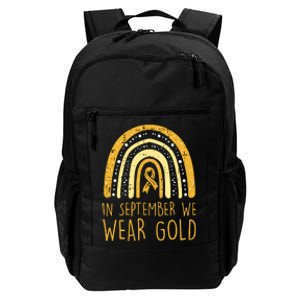 Rainbow In September We Wear Gold Childhood Cancer Awareness Daily Commute Backpack