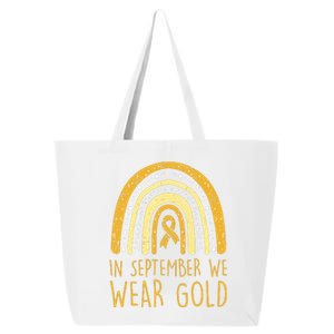 Rainbow In September We Wear Gold Childhood Cancer Awareness 25L Jumbo Tote