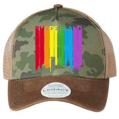 Rhode Island Skyline Lgbt Pride Legacy Tie Dye Trucker Hat