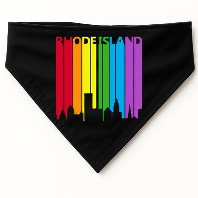Rhode Island Skyline Lgbt Pride USA-Made Doggie Bandana