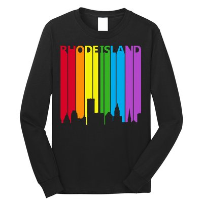 Rhode Island Skyline Lgbt Pride Long Sleeve Shirt