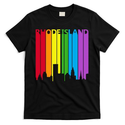 Rhode Island Skyline Lgbt Pride T-Shirt