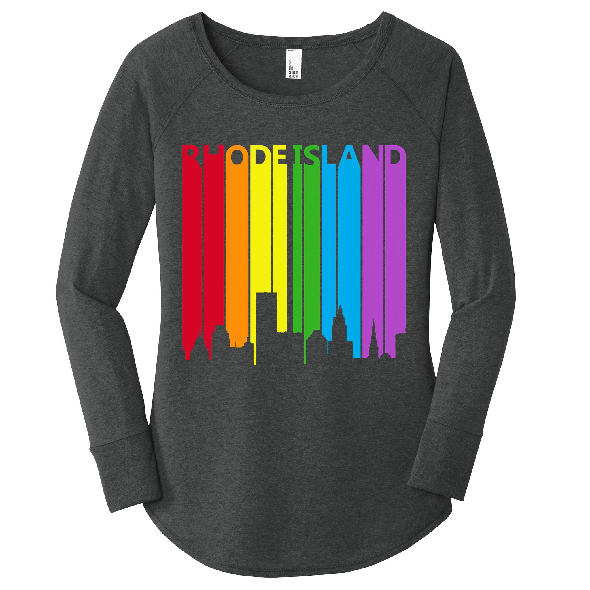 Rhode Island Skyline Lgbt Pride Women's Perfect Tri Tunic Long Sleeve Shirt
