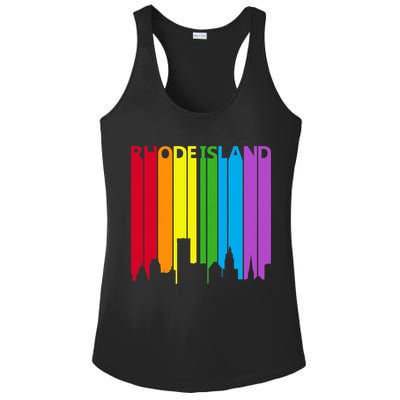Rhode Island Skyline Lgbt Pride Ladies PosiCharge Competitor Racerback Tank