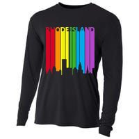 Rhode Island Skyline Lgbt Pride Cooling Performance Long Sleeve Crew