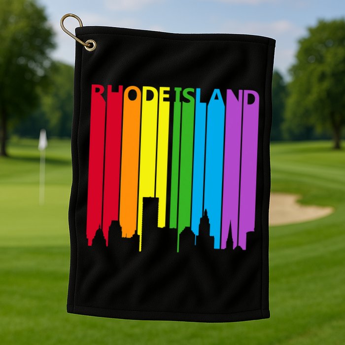 Rhode Island Skyline Lgbt Pride Golf Towel