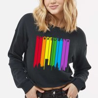 Rhode Island Skyline Lgbt Pride Cropped Pullover Crew