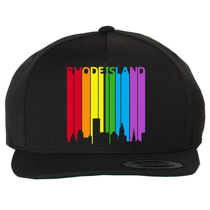 Rhode Island Skyline Lgbt Pride Wool Snapback Cap
