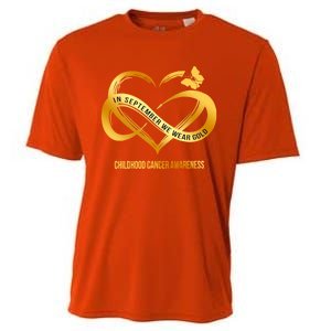 Retro In September We Wear Gold Hood Cancer Awareness Gift Cooling Performance Crew T-Shirt