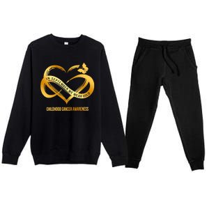 Retro In September We Wear Gold Hood Cancer Awareness Gift Premium Crewneck Sweatsuit Set