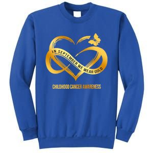 Retro In September We Wear Gold Hood Cancer Awareness Gift Sweatshirt