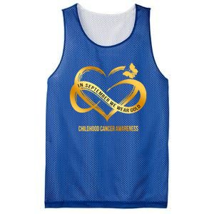 Retro In September We Wear Gold Hood Cancer Awareness Gift Mesh Reversible Basketball Jersey Tank