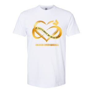 Retro In September We Wear Gold Hood Cancer Awareness Gift Softstyle CVC T-Shirt