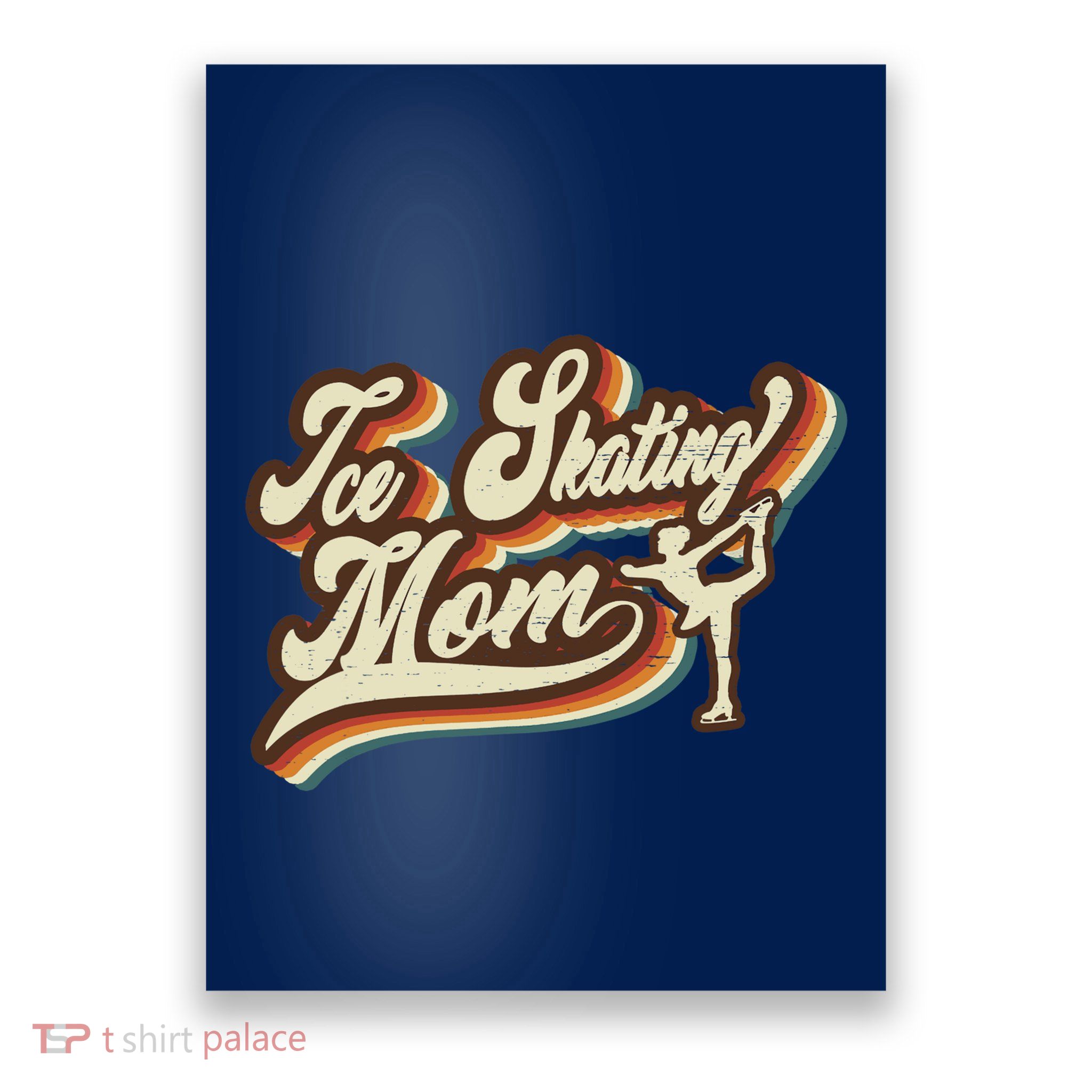 Retro Ice Skating Mom Sports Mama Mothers Day Poster