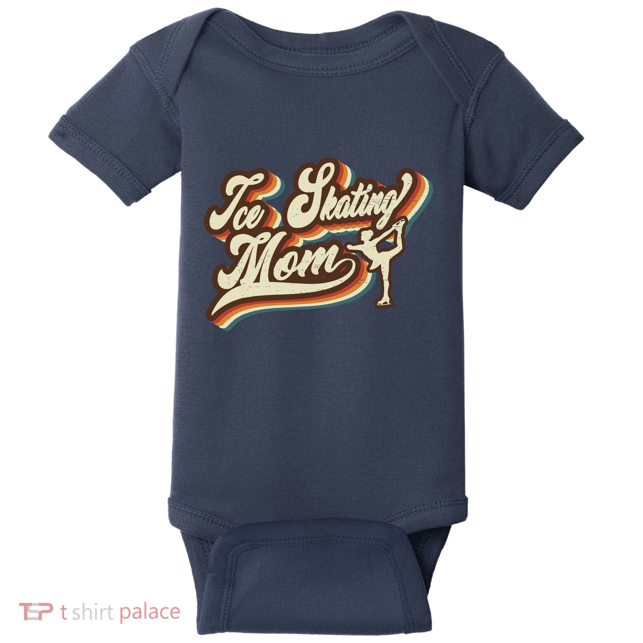 Retro Ice Skating Mom Sports Mama Mothers Day Baby Bodysuit