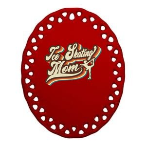 Retro Ice Skating Mom Sports Mama Mothers Day Ceramic Oval Ornament