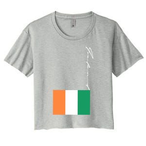 Retro Ireland Signature Flag Pole Meaningful Gift Women's Crop Top Tee