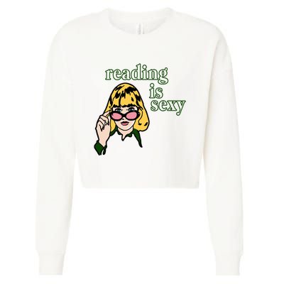 Reading Is Sexy Funny Book Lovers Cropped Pullover Crew