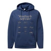 Reading Is Selfcare Book A Day Retro Read More Book Lover Performance Fleece Hoodie