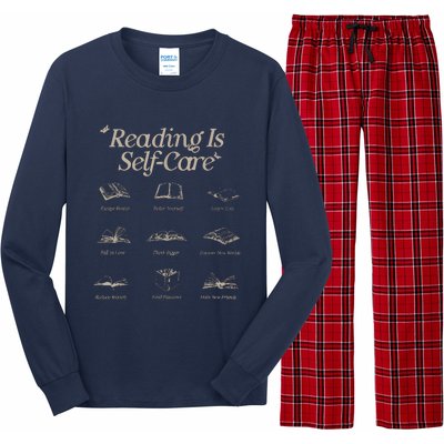 Reading Is Selfcare Book A Day Retro Read More Book Lover Long Sleeve Pajama Set