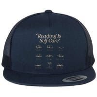 Reading Is Selfcare Book A Day Retro Read More Book Lover Flat Bill Trucker Hat