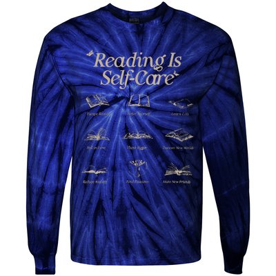 Reading Is Selfcare Book A Day Retro Read More Book Lover Tie-Dye Long Sleeve Shirt