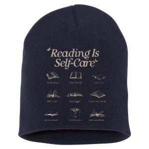 Reading Is Selfcare Book A Day Retro Read More Book Lover Short Acrylic Beanie