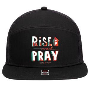 Rise And Pray Luke 22:16 7 Panel Mesh Trucker Snapback Hat