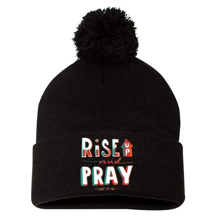 Rise And Pray Luke 22:16 Pom Pom 12in Knit Beanie