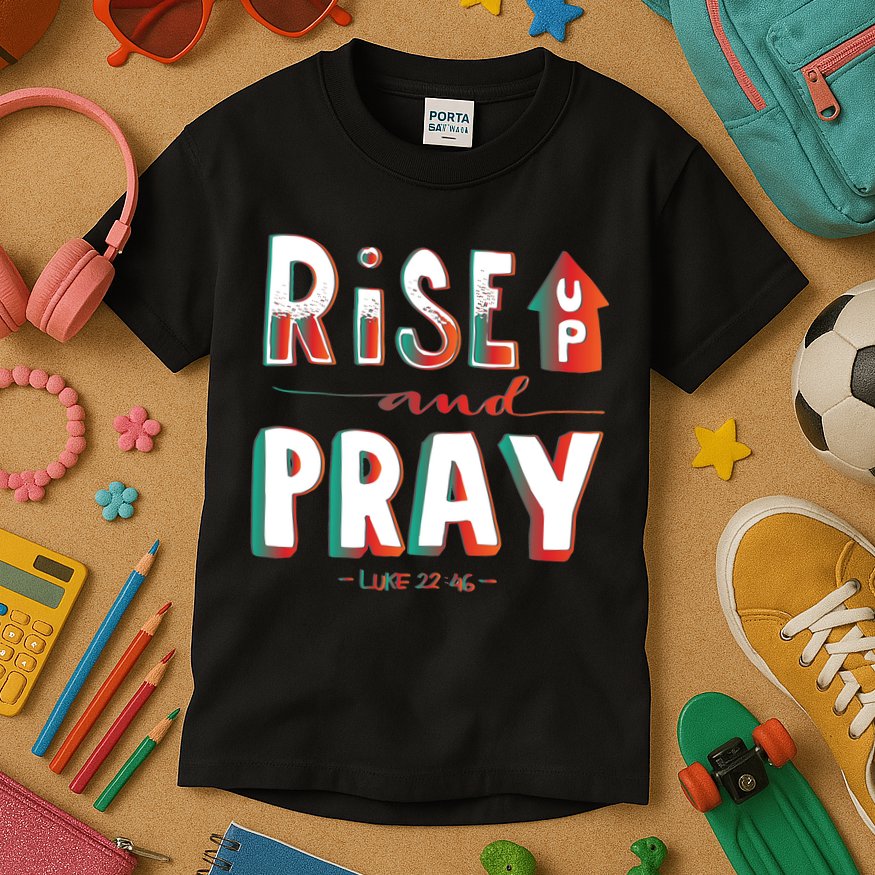 Rise And Pray Luke 22:16 Kids T-Shirt
