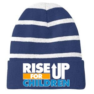 Rise Up For The Children Striped Beanie with Solid Band