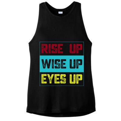 Rise Up Wise Up Eyes Up Ladies PosiCharge Tri-Blend Wicking Tank