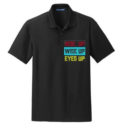 Rise Up Wise Up Eyes Up Dry Zone Grid Polo