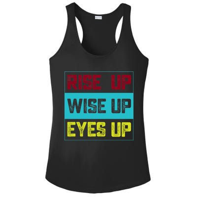 Rise Up Wise Up Eyes Up Ladies PosiCharge Competitor Racerback Tank