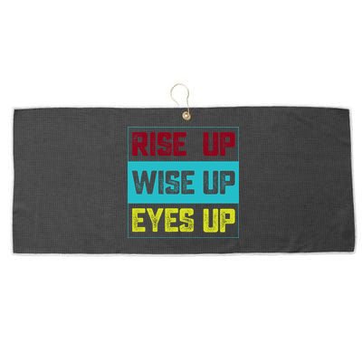 Rise Up Wise Up Eyes Up Large Microfiber Waffle Golf Towel