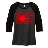 Rising Sun Flag Japan Women's Tri-Blend 3/4-Sleeve Raglan Shirt