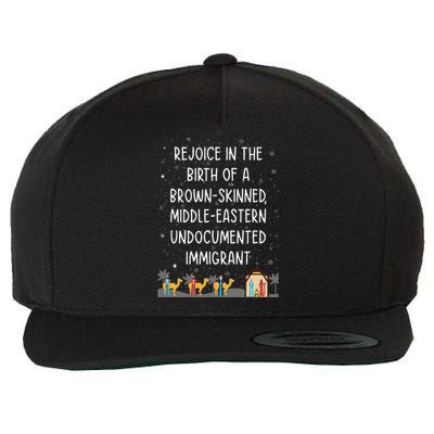 Rejoice In The Birth Of A Brown Skinned Middle Eastern Xmas  Wool Snapback Cap