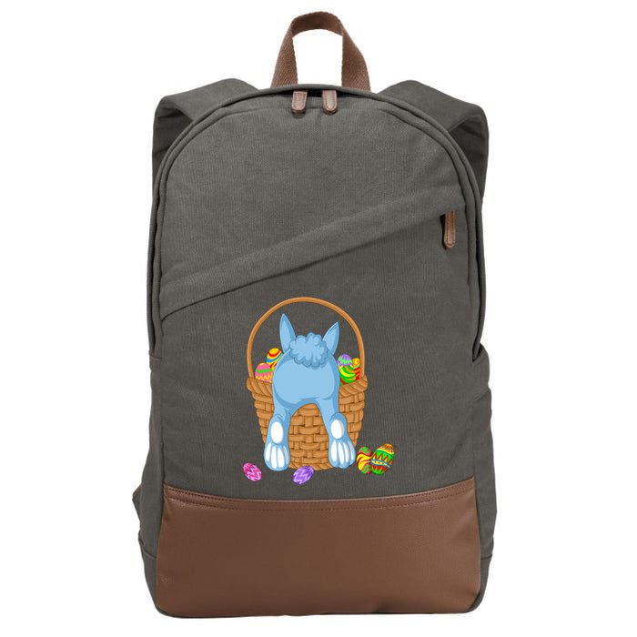 Rabbit In The Basket Cotton Canvas Backpack
