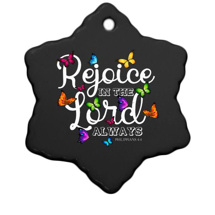 Rejoice In The Lord Always Philippians 44 Bible Verse Ceramic Star Ornament