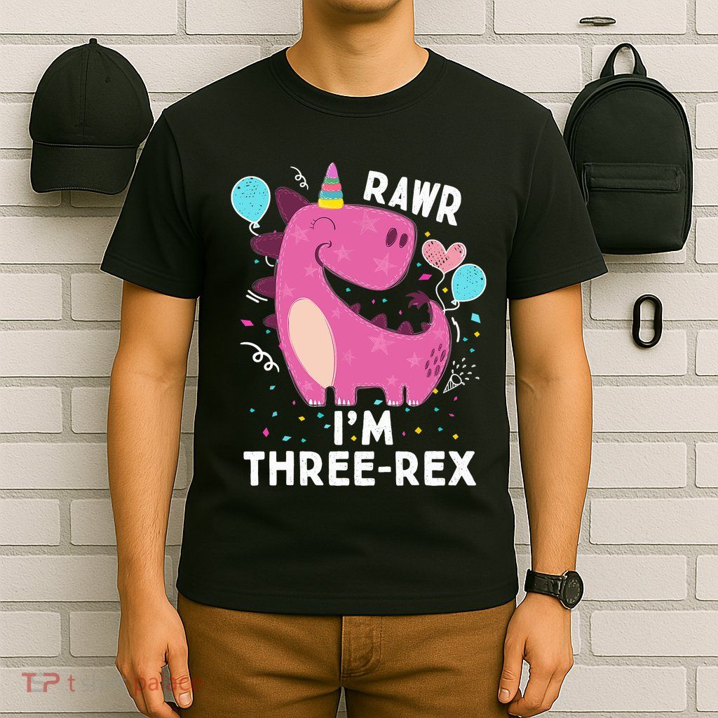 Rawr I'm Three-Rex 3rd Birthday Gifts 3 Year Old Dinosaur T-Shirt