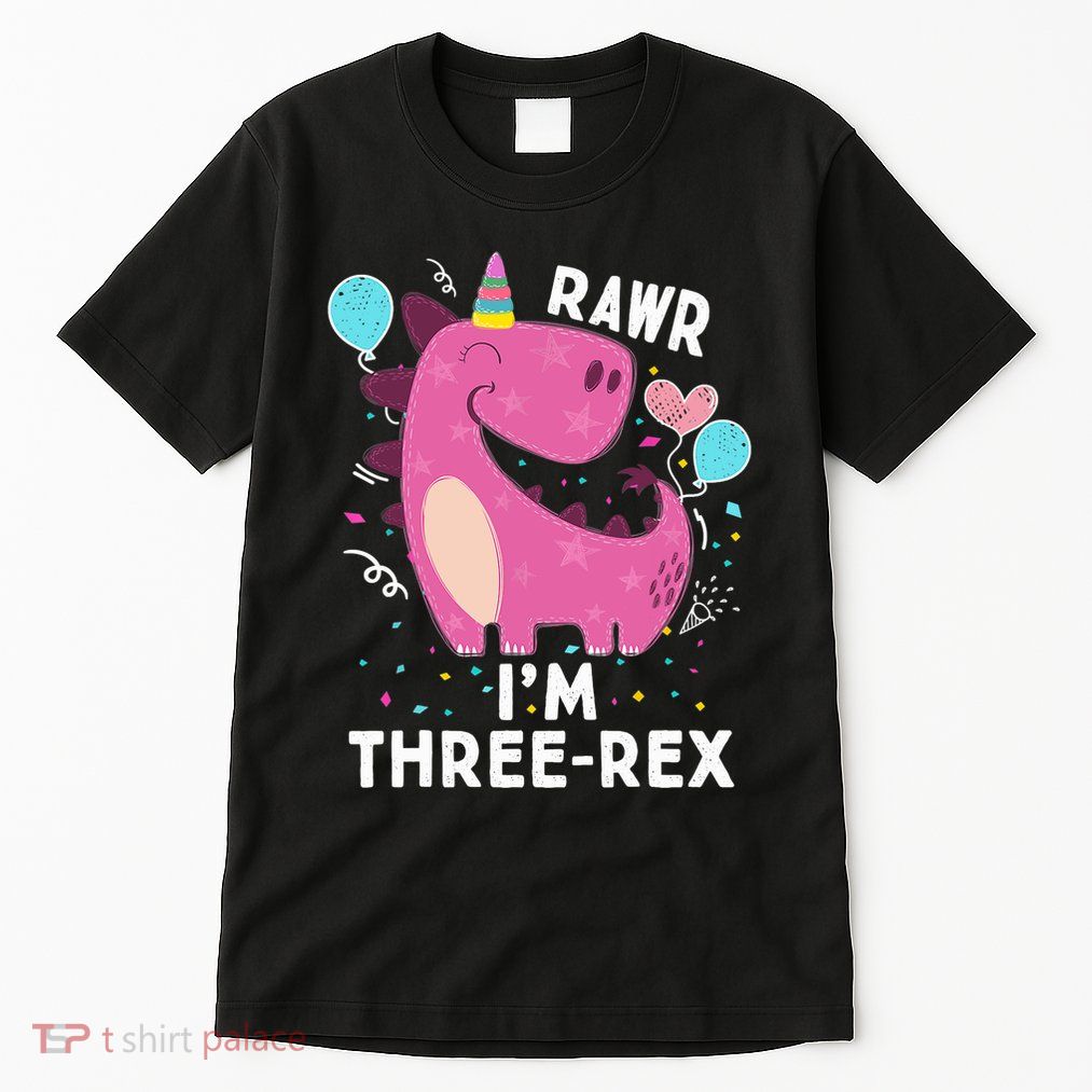 Rawr I'm Three-Rex 3rd Birthday Gifts 3 Year Old Dinosaur Tall T-Shirt