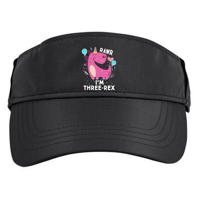 Rawr I'm Three-Rex 3rd Birthday Gifts 3 Year Old Dinosaur Adult Drive Performance Visor